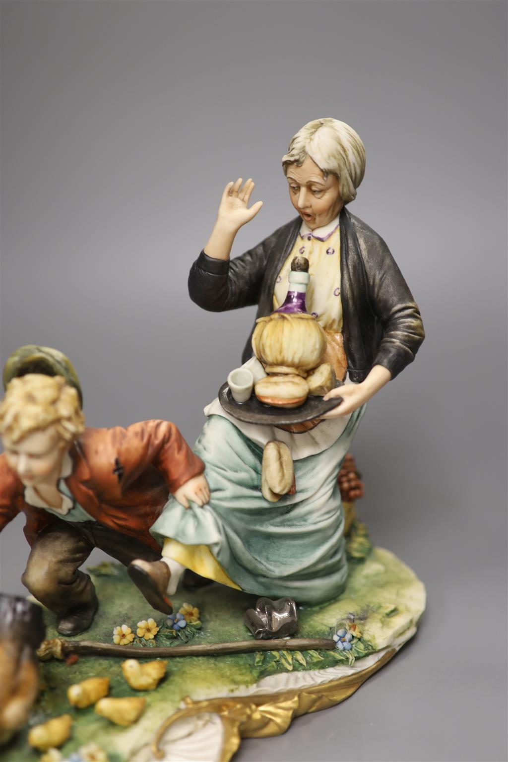 A Capodimonte figure, Excuse me Grandma, height 23cm